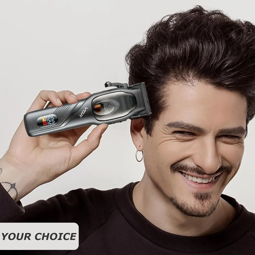 TAGLIACAPELLI PROFESSIONALE DA UOMO RICARICABILE USB INDICATORE LED RASOIO V-269