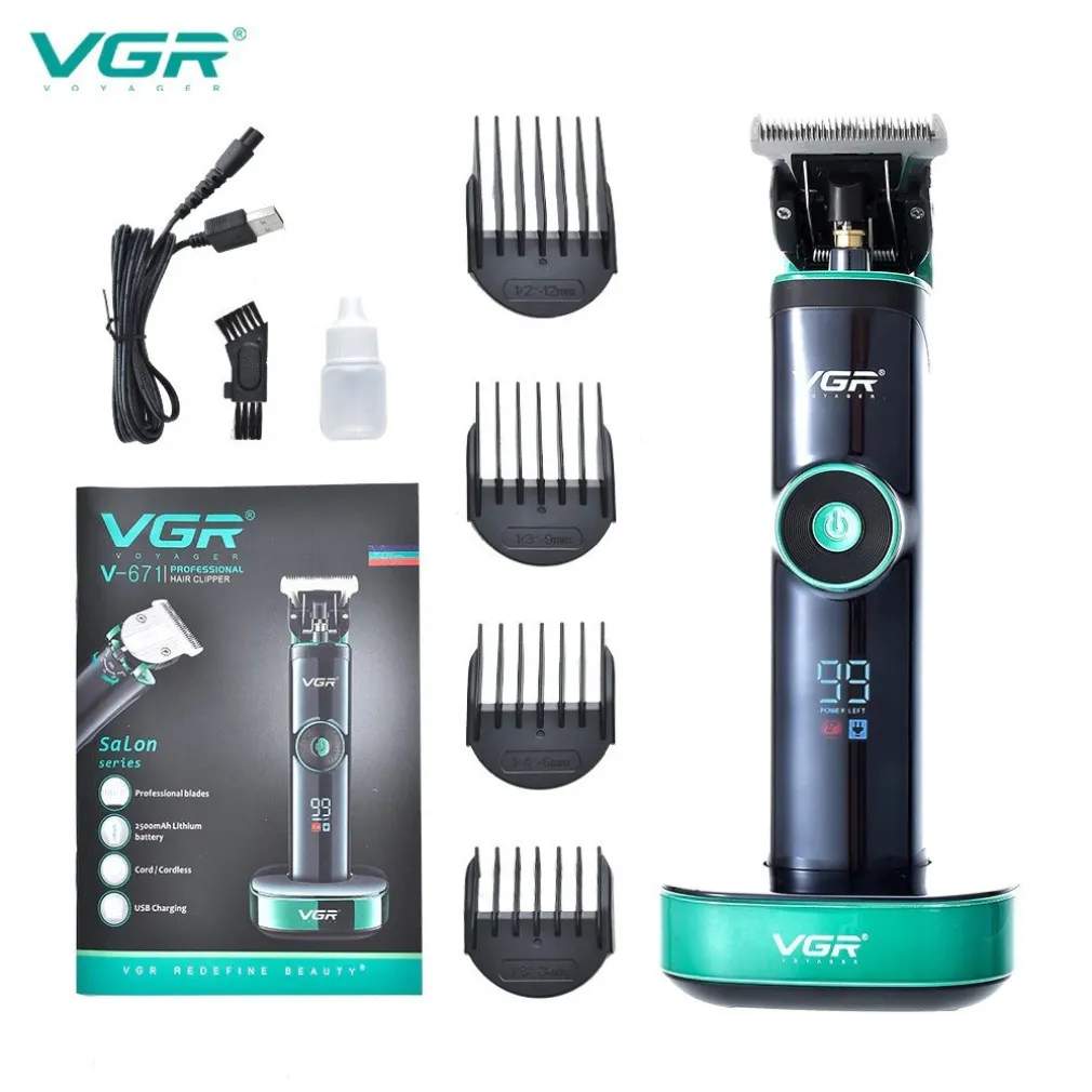 TAGLIACAPELLI PROFESSIONALE BARBA TRIMMER RICARICA RAPIDA CON PETTINI GUIDA V671