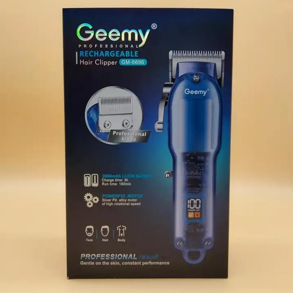 TAGLIACAPELLI PROFESSIONALE SENZA FILI DISPLAY LED CAPELLI BARBA A BATTERIA GM-6696