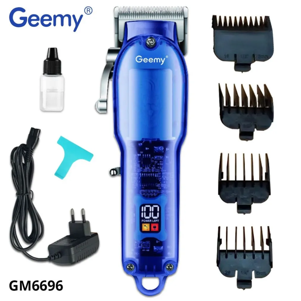 TAGLIACAPELLI PROFESSIONALE SENZA FILI DISPLAY LED CAPELLI BARBA A BATTERIA GM-6696