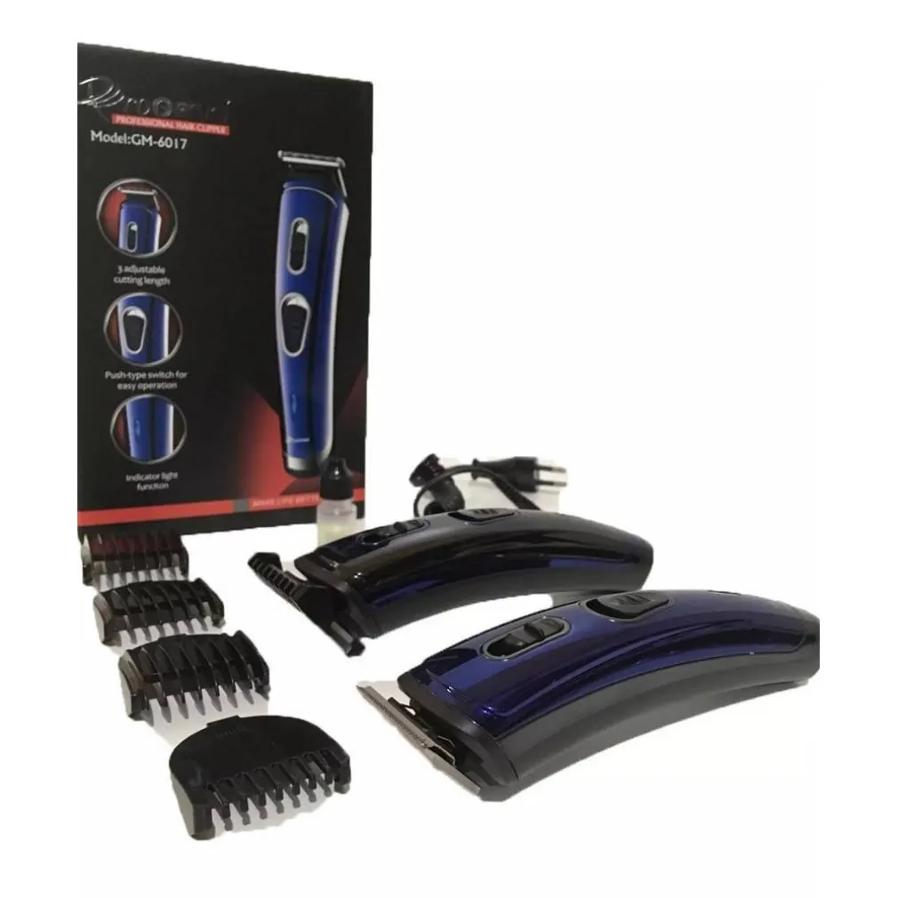 TAGLIACAPELLI PROFESSIONALE RICARICABILE A BATTERIA BLU O GRIGIA GEEMY GM-6017