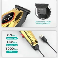 TAGLIACAPELLI PROFESSIONALE ELETTRICO SENZA FILI RICARICABILE LAMA CERAMICA V945