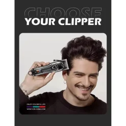 TAGLIACAPELLI PROFESSIONALE UOMO PORTATILE RICARICA USB DISPLAY DIGITALE V-051