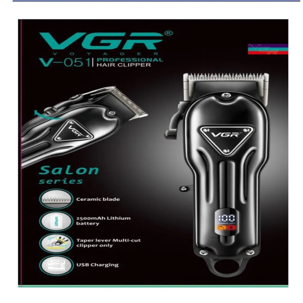 TAGLIACAPELLI PROFESSIONALE UOMO PORTATILE RICARICA USB DISPLAY DIGITALE V-051