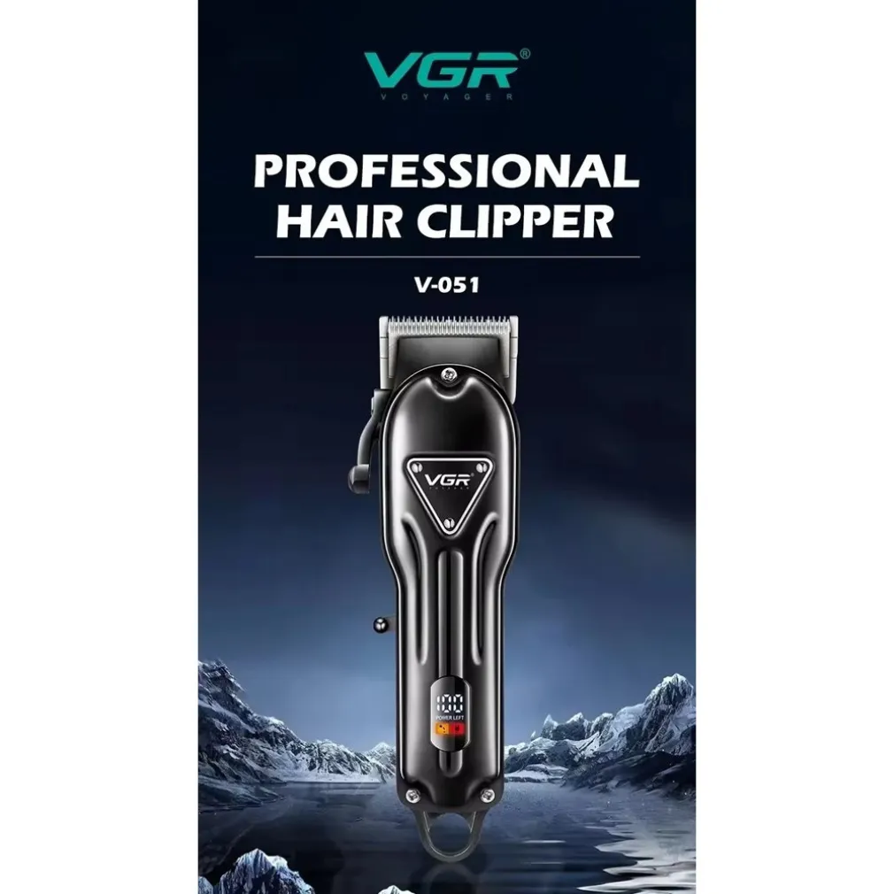 TAGLIACAPELLI PROFESSIONALE UOMO PORTATILE RICARICA USB DISPLAY DIGITALE V-051