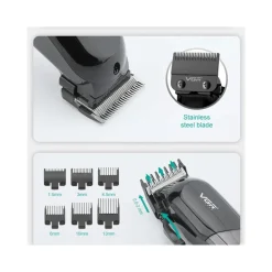 TAGLIACAPELLI PROFESSIONALE CON/SENZA FILO CON DISPLAY LED RASOIO USB VGR V-118