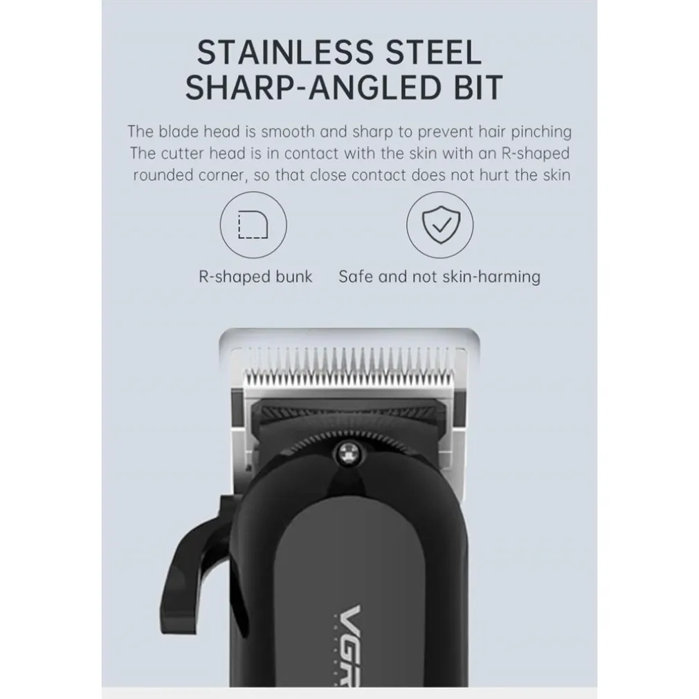 TAGLIACAPELLI PROFESSIONALE CON/SENZA FILO CON DISPLAY LED RASOIO USB VGR V-118