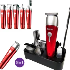 TAGLIACAPELLI RASOIO BARBA TAGLIA CAPELLI PELI NASO RICARICABILE 5 IN 1 GM-571