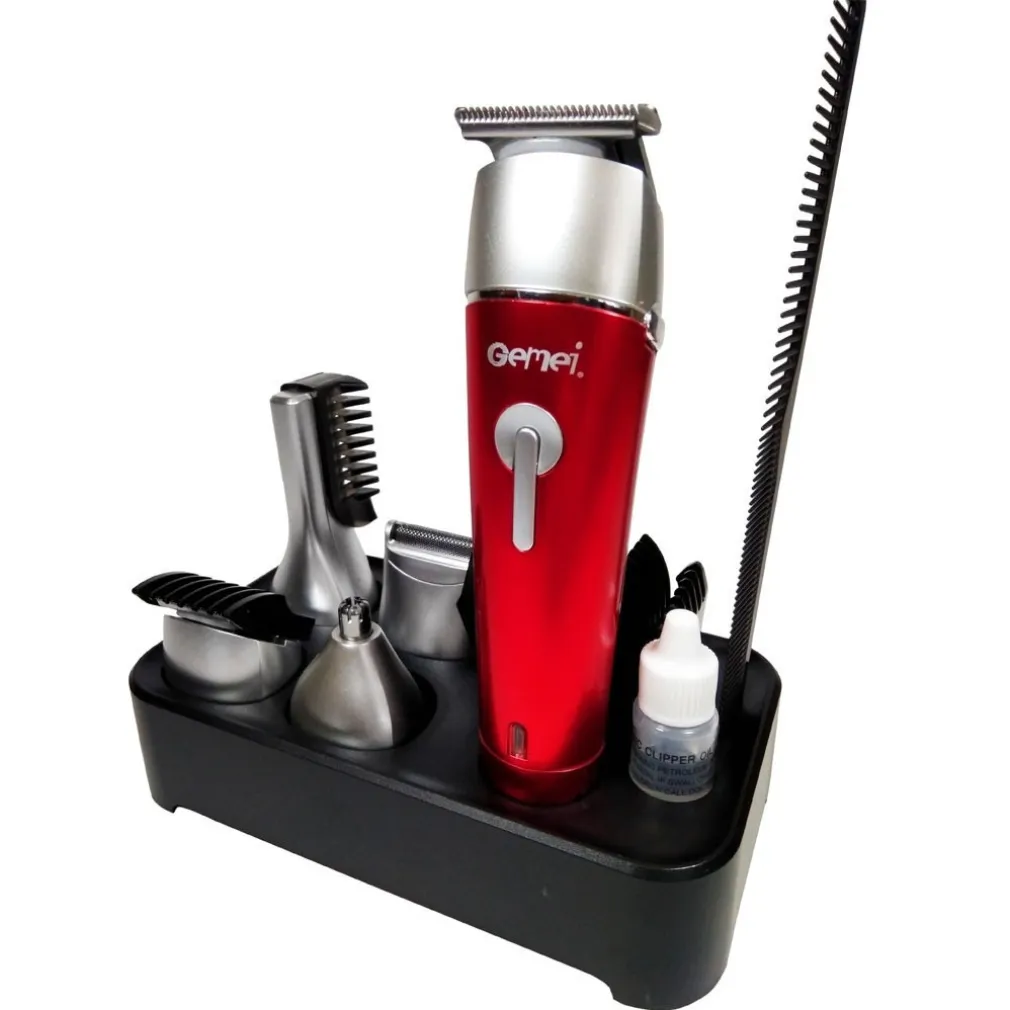 TAGLIACAPELLI RASOIO BARBA TAGLIA CAPELLI PELI NASO RICARICABILE 5 IN 1 GM-571