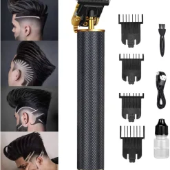 TAGLIACAPELLI RASOIO ELETTRICO PROFESSIONALE USB RICARICABILE RETRò VINTAGE NERO