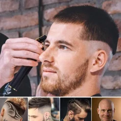 TAGLIACAPELLI RASOIO ELETTRICO PROFESSIONALE USB RICARICABILE RETRò VINTAGE NERO