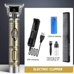 TAGLIACAPELLI RASOIO ELETTRICO PROFESSIONALE RICARICABILE RETRò VINTAGE BUDDA