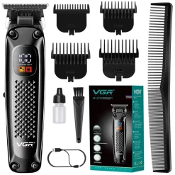 TAGLIACAPELLI REGOLABARBA PER UOMO CAVO/SENZA FILI RICARICABILE DISPLAY LED V-972