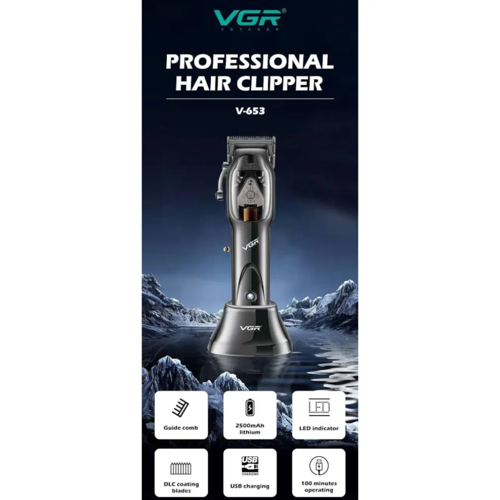 TAGLIACAPELLI UOMO PROFESSIONALE SENZA FILO RICARICABILE A BATTERIA 0 MM VGR653