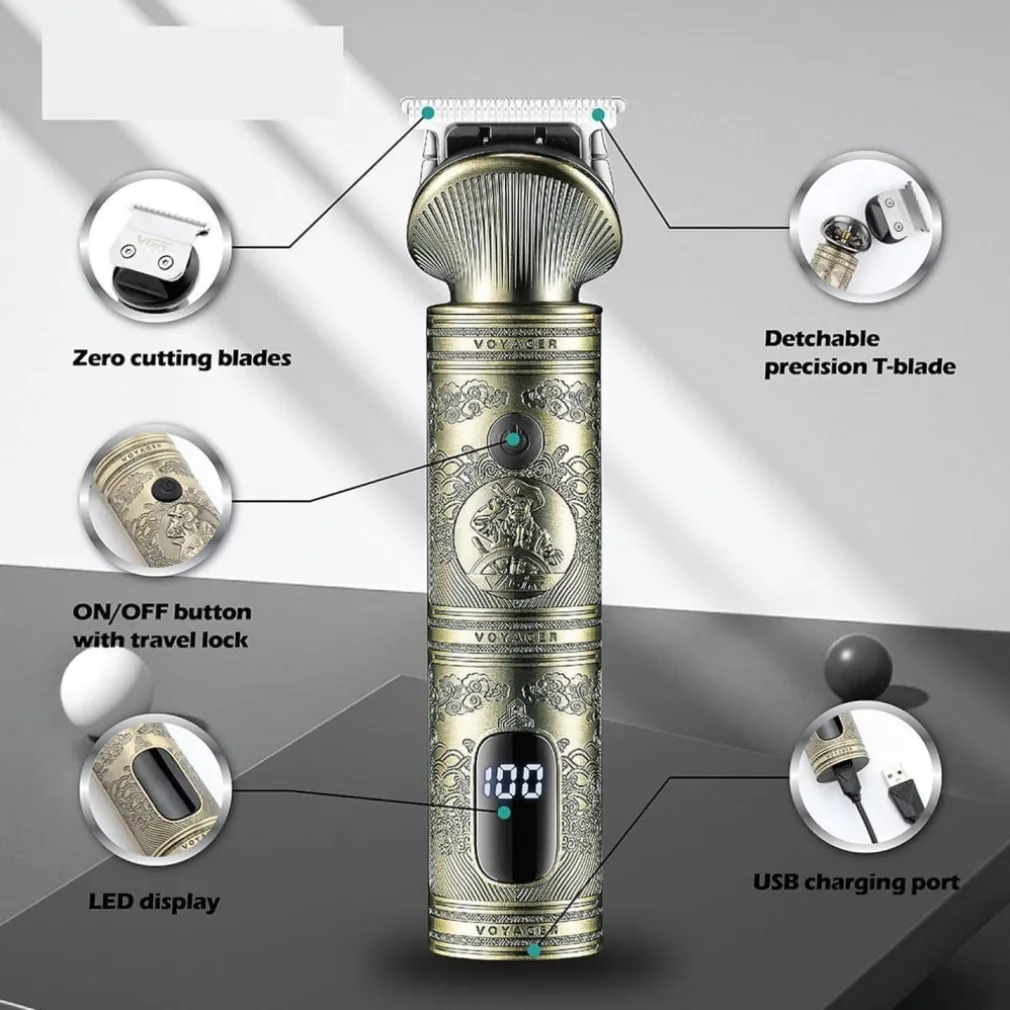 TAGLIACAPELLI UOMO PROFESSIONALE SENZA FILO RICARICABILE A BATTERIA 0 MM VGR 962