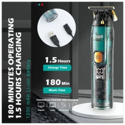 TAGLIACAPELLI UOMO PROFESSIONALE SENZA FILO RICARICABILE A BATTERIA 0 MM VGR 961