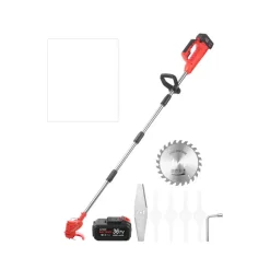 TAGLIASIEPI TAGLIA ERBA RASA A BATTERIA 21V CON DISCO CIRCOLARE ASTA TELESCOPICA