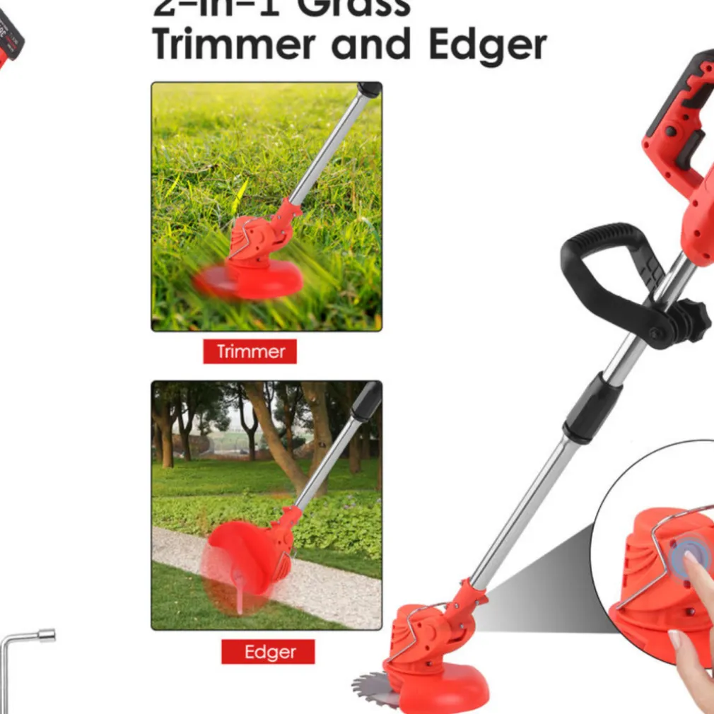 TAGLIASIEPI TAGLIA ERBA RASA A BATTERIA 21V CON DISCO CIRCOLARE ASTA TELESCOPICA