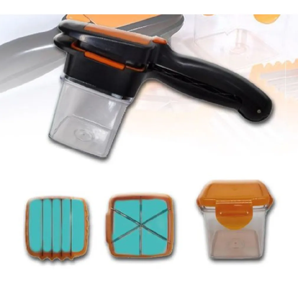 TAGLIAVERDURE FRUTTA MULTIFUNZIONALE CON CONTENITORE ERMETICO DA CUCINA TX-9541