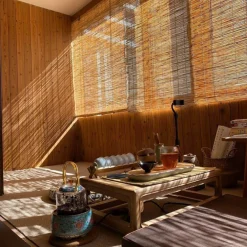 TAPPARELLA TENDA ARELLA AVVOLGIBILE IN LISTELLI DI BAMBù NATURALE 80 X 160 CM