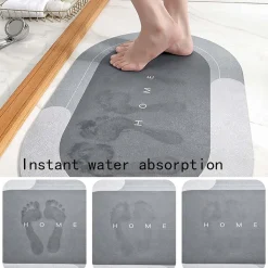 TAPPETINO DA BAGNO ASSORBENTE IN DIATOMITE FARINA FOSSILE AD ASCIUGATURA RAPIDA