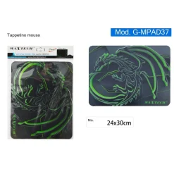 TAPPETINO GAMING MOUSE PAD PER PC POGGIAPOLSO ANTISCIVOLO DRAGO VERDE G-MPAD37