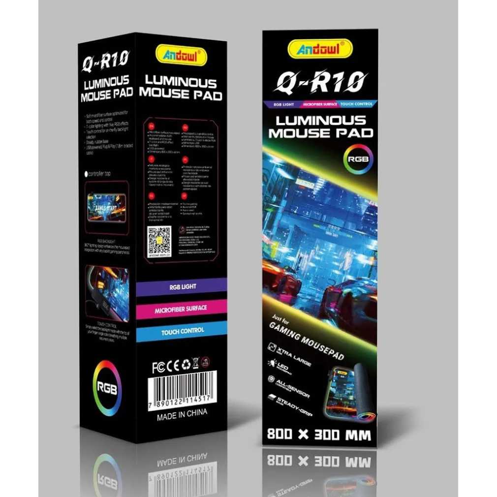 TAPPETINO GAMING MOUSE PAD I GIOCHI INIZIANO CON LED RGB OUTLINE 80 X 30CM Q-R10