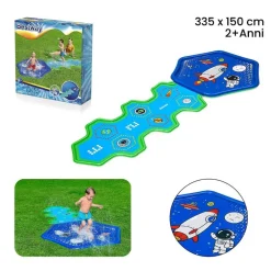 TAPPETINO GONFIABILE CON FONTANA SPRUZZI BASE SPAZIALE 335X150CM ADVENTURE 52571
