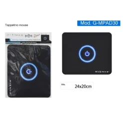 TAPPETINO MOUSE ANTISCIVOLO TAPPETO GAMING PAD SFONDO TASTO ACCENSIONE G-MPAD30