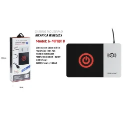 TAPPETINO MOUSE CON CARICABATTERIE WIRELESS 10W MOUSE PAD MAXTECH G-MPAD18