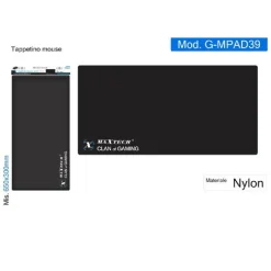 TAPPETINO MOUSE GAME PAD TAPPETO PC GAMING ANTISCIVOLO POGGIAPOLSO NERO G-MPAD39
