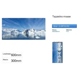 TAPPETINO PER MOUSE GAMEPAD GHIACCIAI POGGIAPOLSO PC COMPUTER MAXTECH G-MPAD20