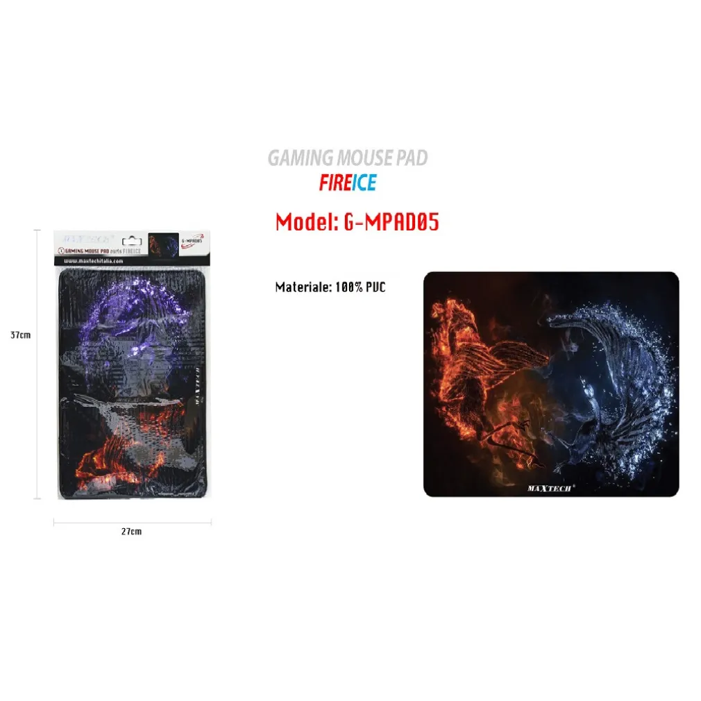 TAPPETINO POGGIAPOLSO TAPPETO PC GAMING MOUSE PAD SERIE FIREICE MAXTECH G-MPAD05