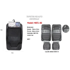 TAPPETINO UNIVERSALE AUTO 100% PVC ANTERIORE POSTERIORE TAPPETINI 4PZ MAXTECH MATS-08