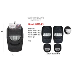 TAPPETINO UNIVERSALE DA AUTO PVC STAMPA TURBO TAPPETINI 4 PEZZI MAXTECH MATS-05