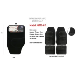 TAPPETINO UNIVERSALE DA AUTO PVC DOPPIO CAMOSCIO TAPPETINI 4 PZ. MAXTECH MATS-07
