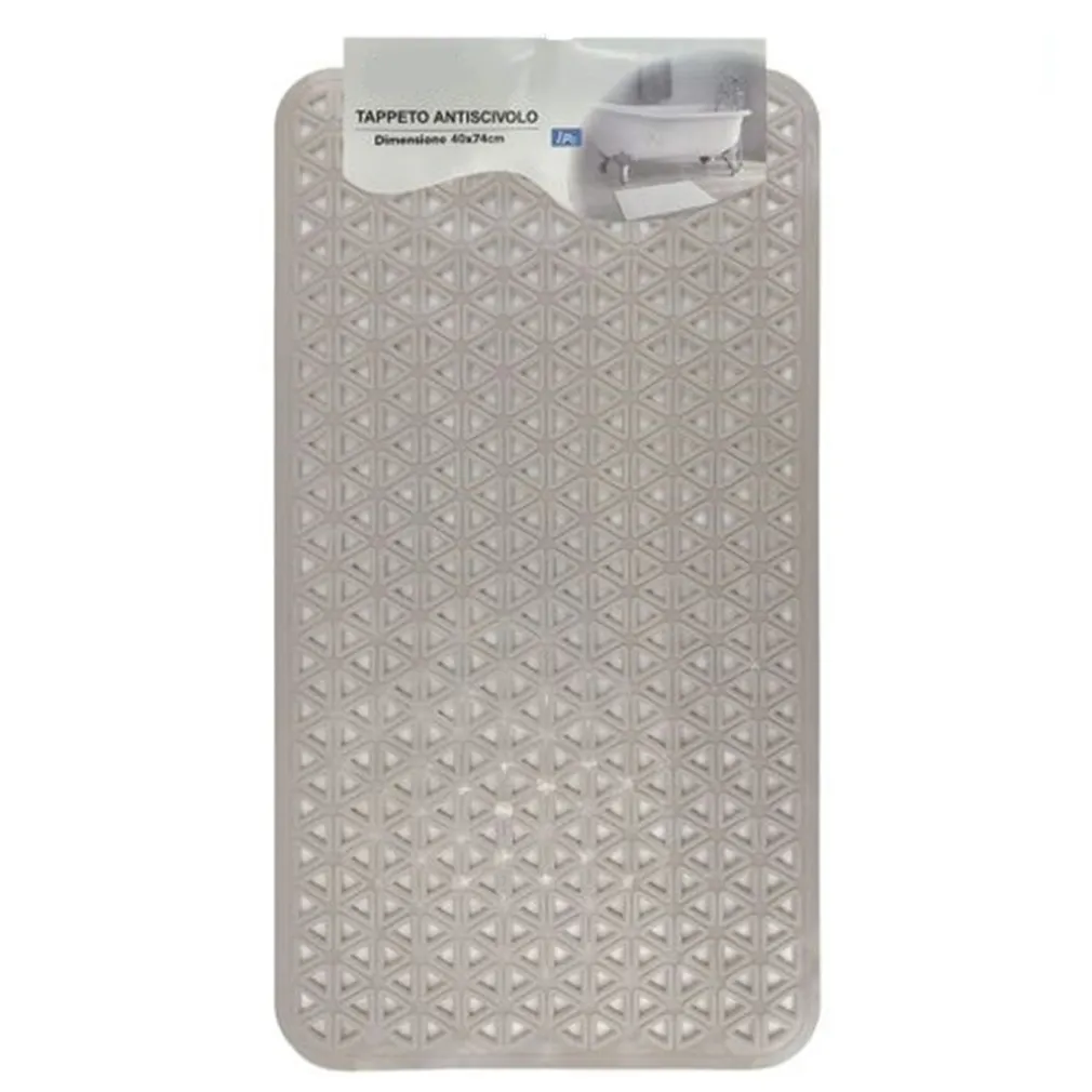 TAPPETO ANTISCIVOLO INTRECCIO GEOMETRICO BEIGE PER VASCA DA BAGNO DOCCIA 40X74CM 10798