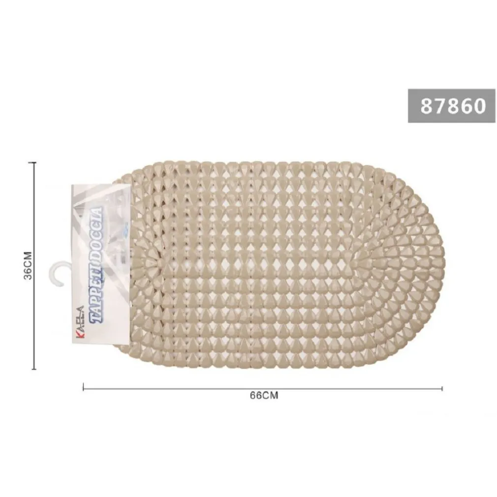 TAPPETO ANTISCIVOLO OVALE DIAMANTE CACHI PER VASCA BAGNO DOCCIA 36 X 66 CM 87860