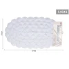TAPPETO ANTISCIVOLO OVALE CON CONCHIGLIE BIANCO VASCA BAGNO DOCCIA 67X37CM 54041