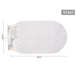 TAPPETO ANTISCIVOLO OVALE DIAMANTE BIANCO PER VASCA BAGNO DOCCIA 36 X 66CM 87862