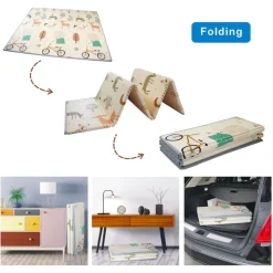 TAPPETO DA GIOCO PER BAMBINI NEONATO XPE SCHIUMA PIEGHEVOLE PORTABILE 150X200 CM