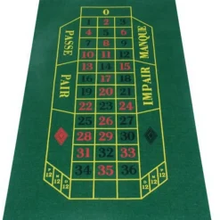 TAPPETO DA TAVOLO VERDE FELTRO PER ROULETTE GIOCO PALLINA CASINO GAMES