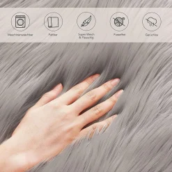 TAPPETO FINTA PELLICCIA SINTETICA PER ANIMALI SOGGIORNO CAMERA LAVABILE 40X60CM