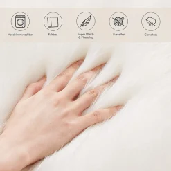 TAPPETO FINTA PELLICCIA SINTETICA PER ANIMALI SOGGIORNO CAMERA LAVABILE 50X80 CM