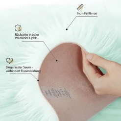 TAPPETO FINTA PELLICCIA SINTETICA PER ANIMALI SOGGIORNO CAMERA LAVABILE 50X80 CM