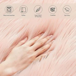 TAPPETO FINTA PELLICCIA SINTETICA PER ANIMALI SOGGIORNO CAMERA LAVABILE 50X80 CM