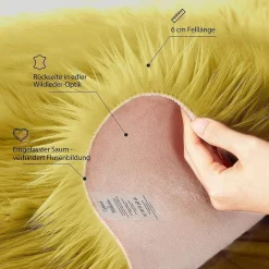 TAPPETO FINTA PELLICCIA SINTETICA PER ANIMALI SOGGIORNO CAMERA LAVABILE 50X80 CM