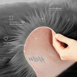 TAPPETO FINTA PELLICCIA SINTETICA PER ANIMALI SOGGIORNO CAMERA LAVABILE 50X80 CM