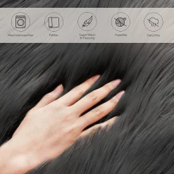 TAPPETO FINTA PELLICCIA SINTETICA PER ANIMALI SOGGIORNO CAMERA LAVABILE 50X80 CM