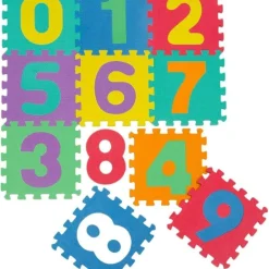 TAPPETO MORBIDO TAPPETINO PUZZLE CON NUMERI MORBIDO MATTONELLE 29.5X29.5CM